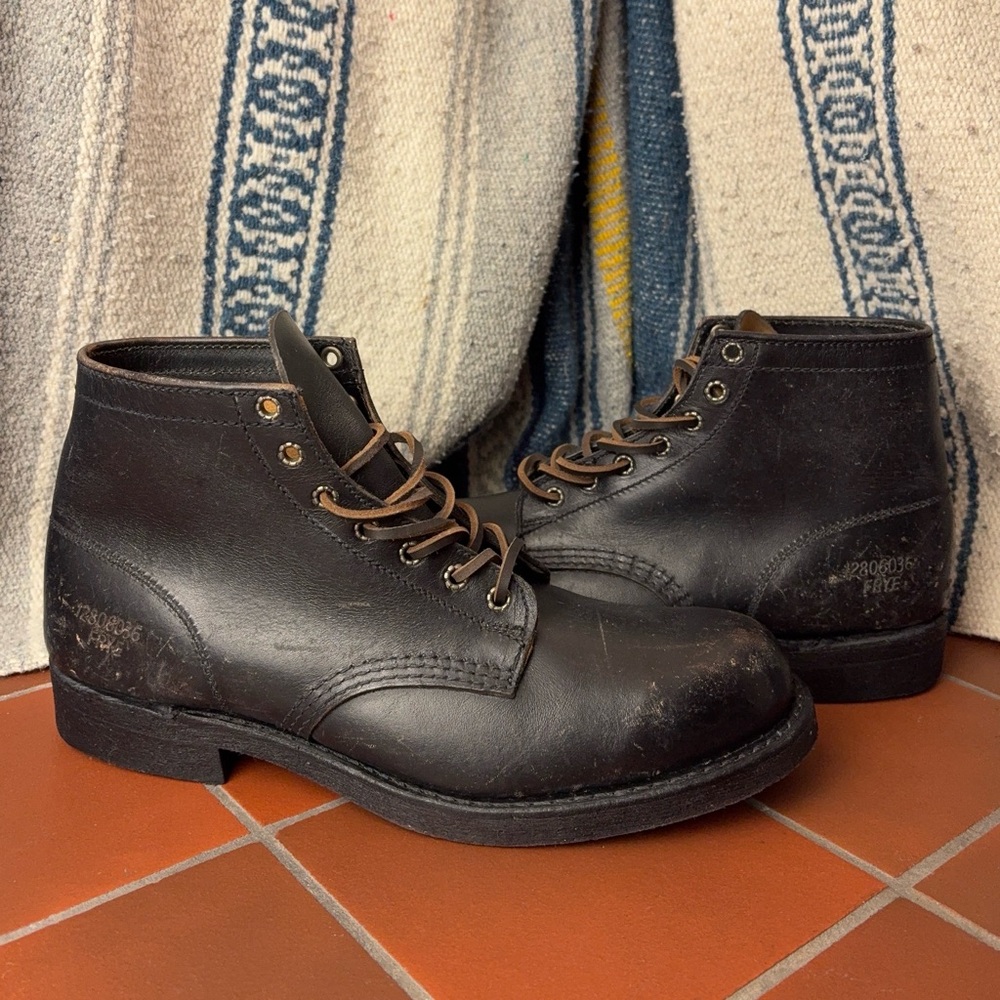 Frye Prison Boots Black Size 9.5 New